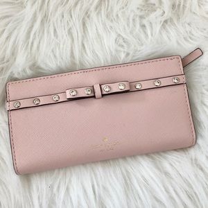 Kate Spade Stacy bow pink wallet